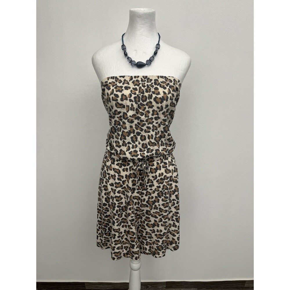 Jolie & Joy Women’s Romper Strapless Animal Print Plus Size 2XL Elastic Waist